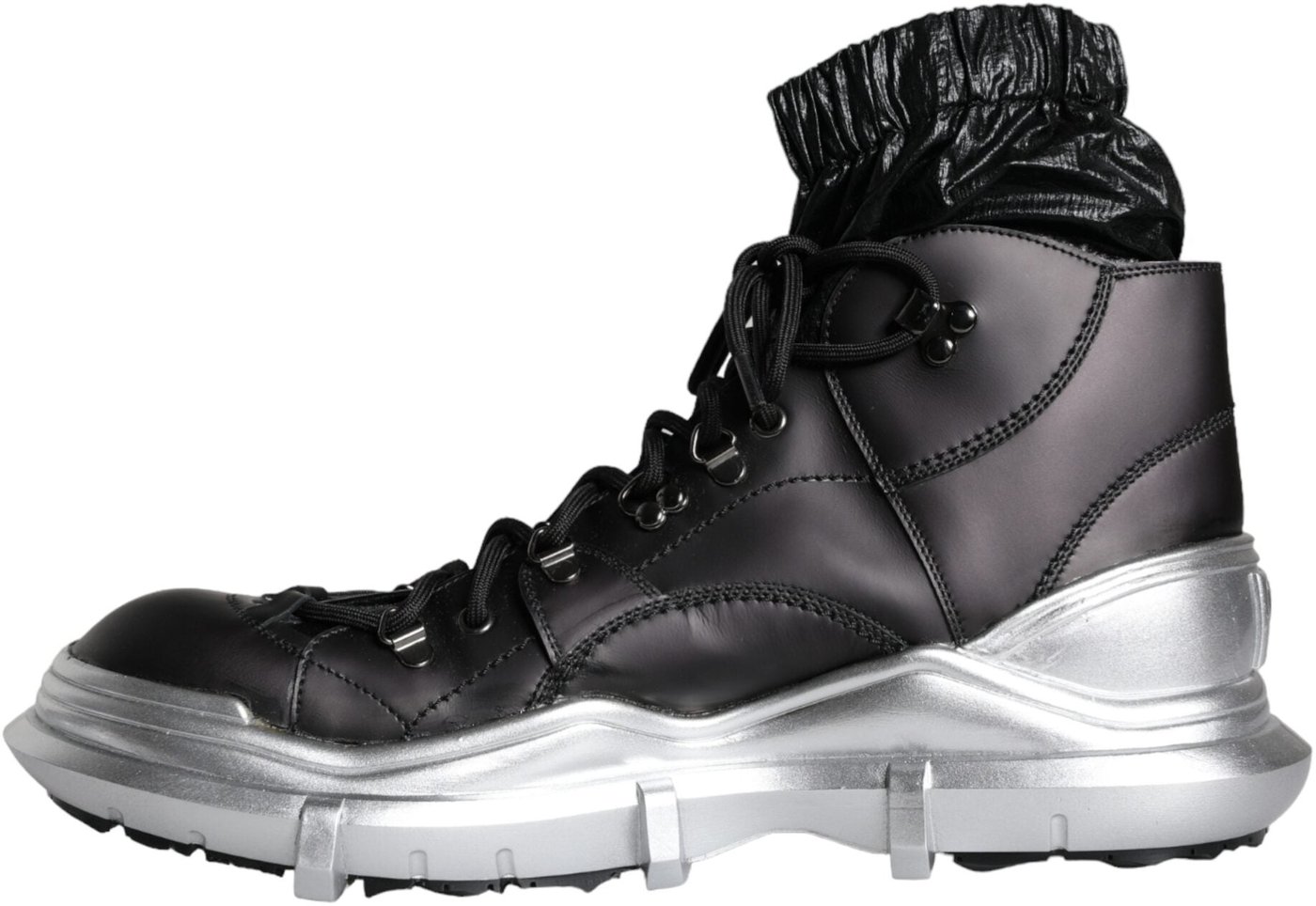 Dolce & Gabbana Black Nylon Galileo High Top Sneakers Shoes