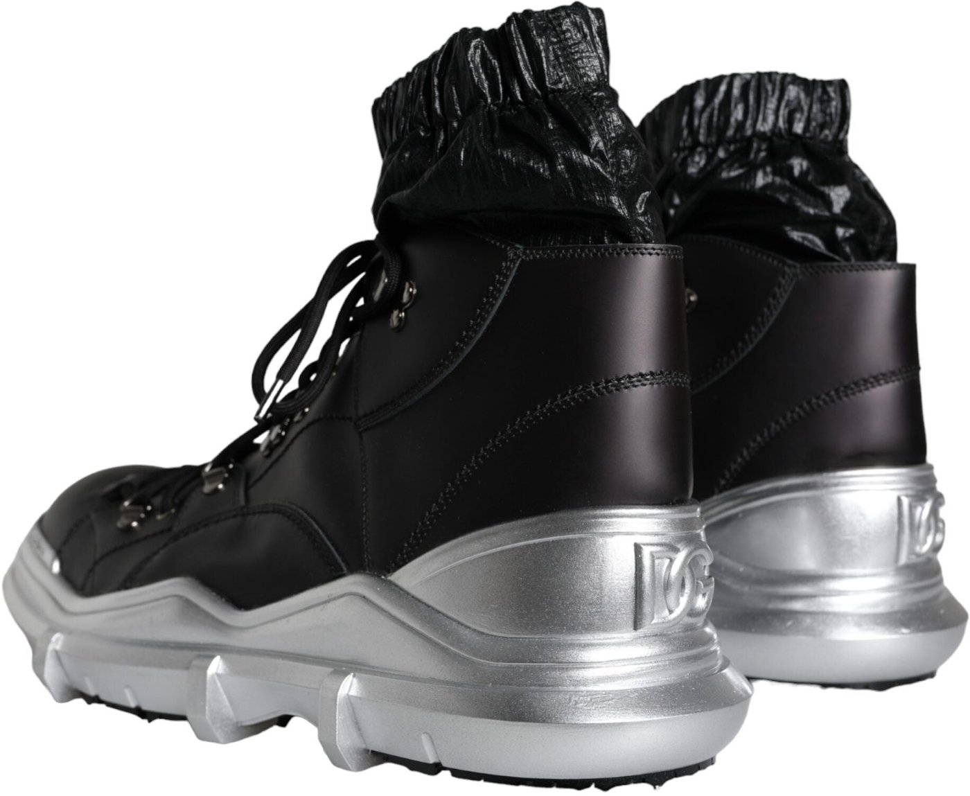 Dolce & Gabbana Black Nylon Galileo High Top Sneakers Shoes