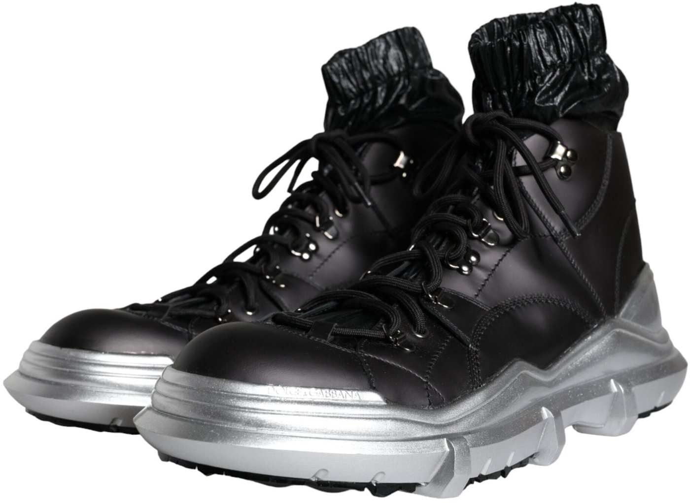 Dolce & Gabbana Black Nylon Galileo High Top Sneakers Shoes