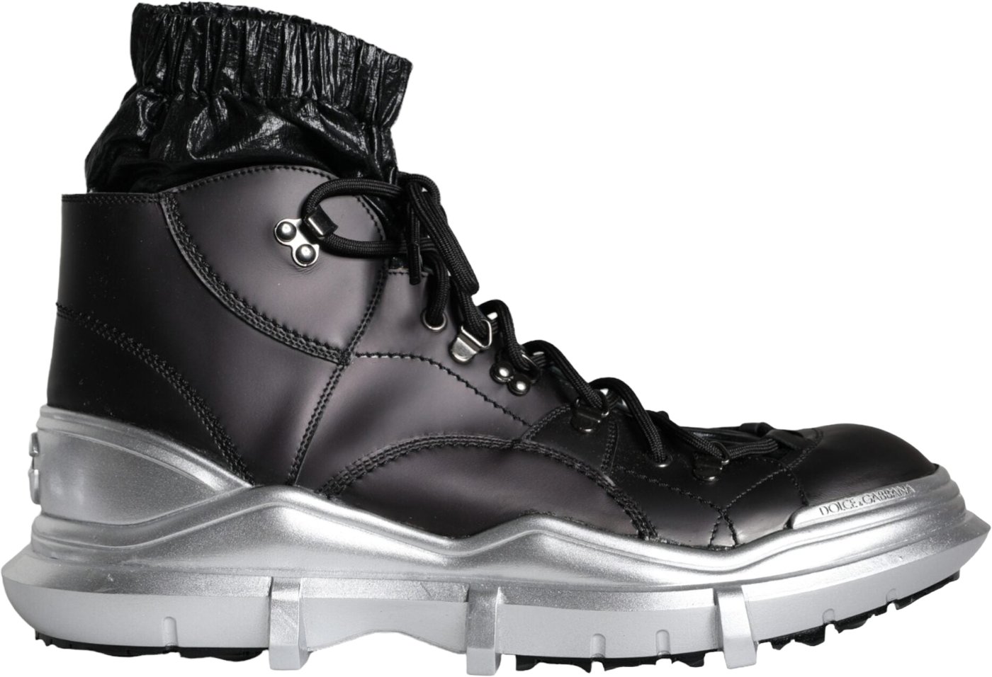 Dolce & Gabbana Black Nylon Galileo High Top Sneakers Shoes