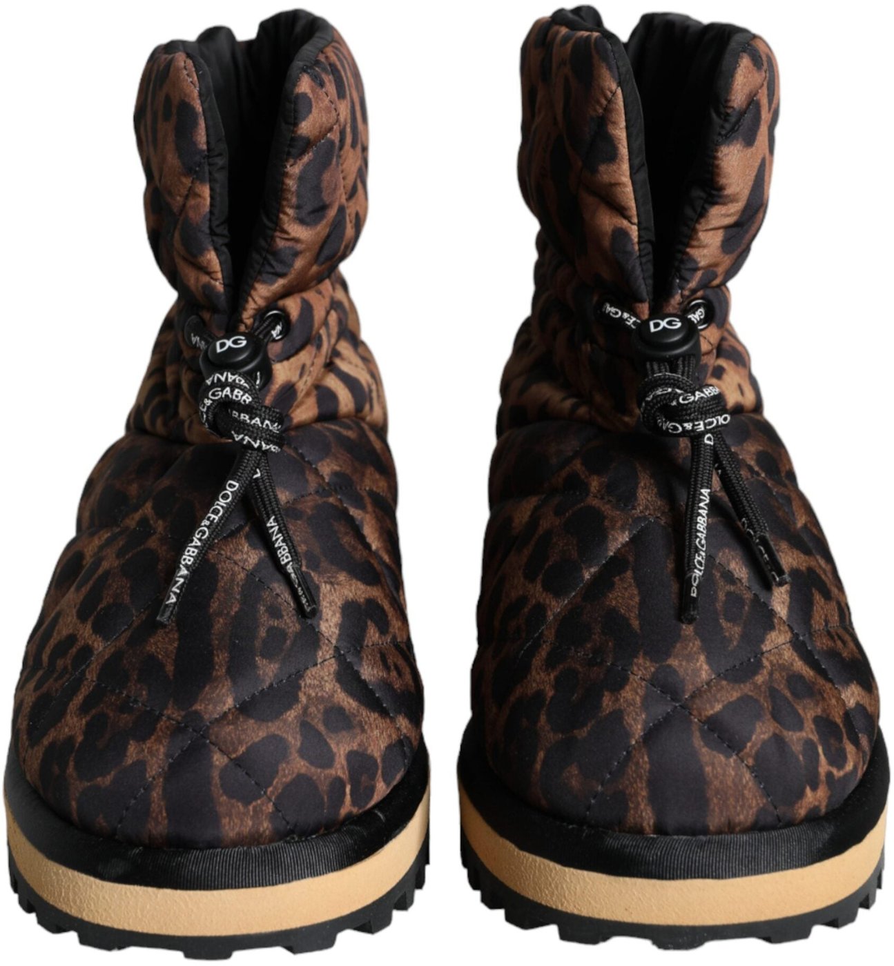 Dolce & Gabbana Brown Leopard Ankle Boots Padded Shoes