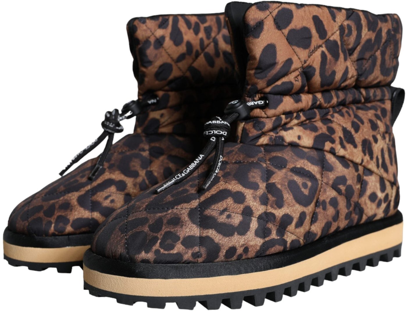 Dolce & Gabbana Brown Leopard Ankle Boots Padded Shoes