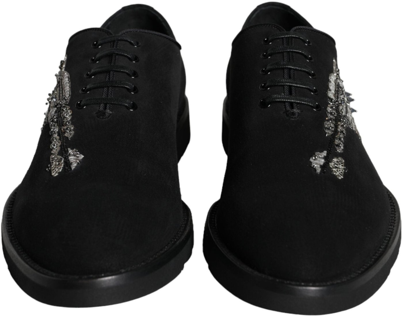 Dolce & Gabbana Black Suede Sicilia Lace Up Formal Shoes
