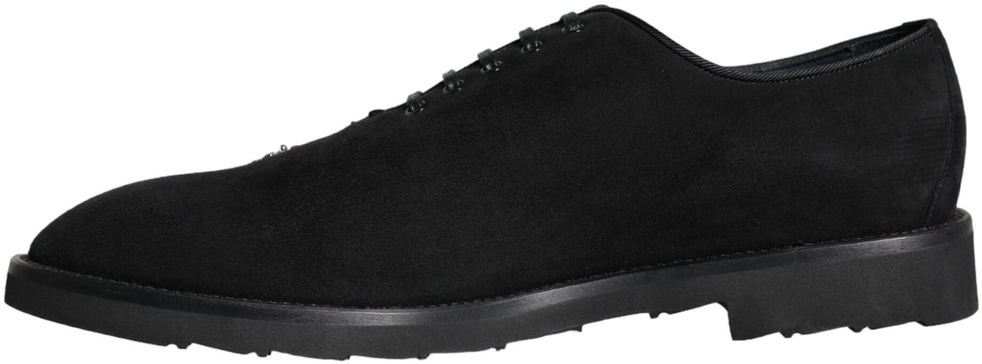 Dolce & Gabbana Black Suede Sicilia Lace Up Formal Shoes