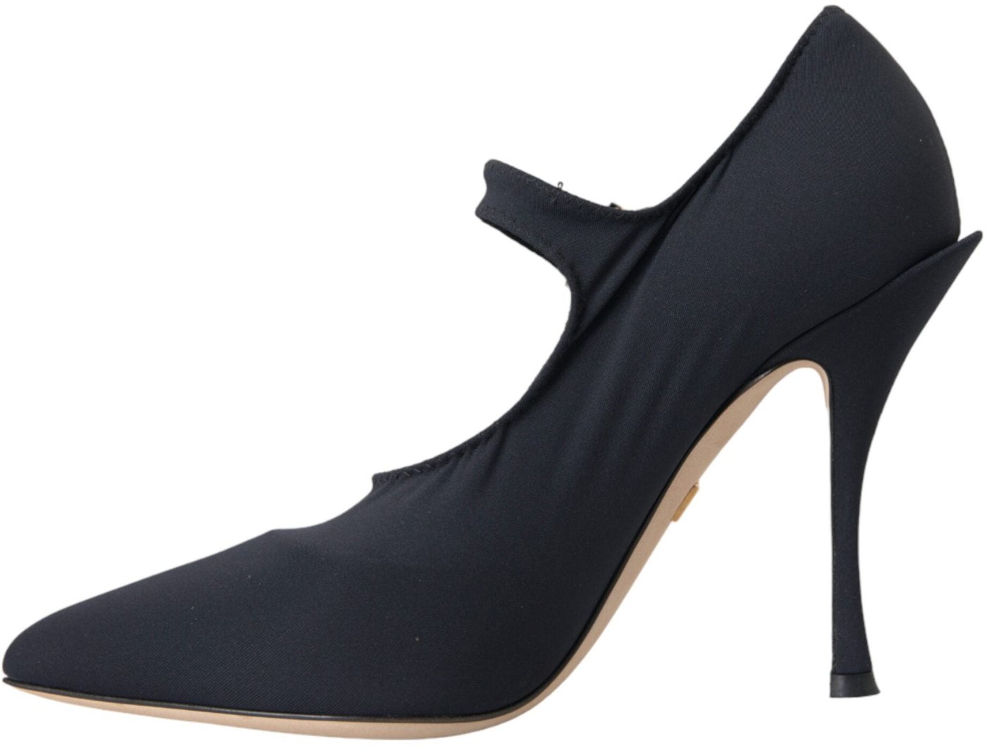 Dolce & Gabbana Black Mary Jane Jersey Crystal Pumps Shoes