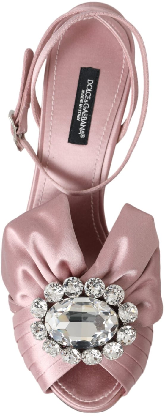 Dolce & Gabbana Pink Keira Crystal Heels Sandals Shoes
