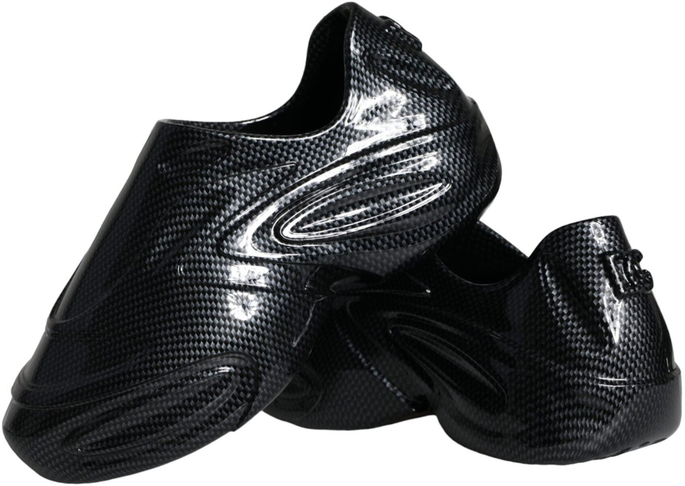 Dolce & Gabbana Black Foiled Rubber Toy Low Top Men Sneakers Shoes