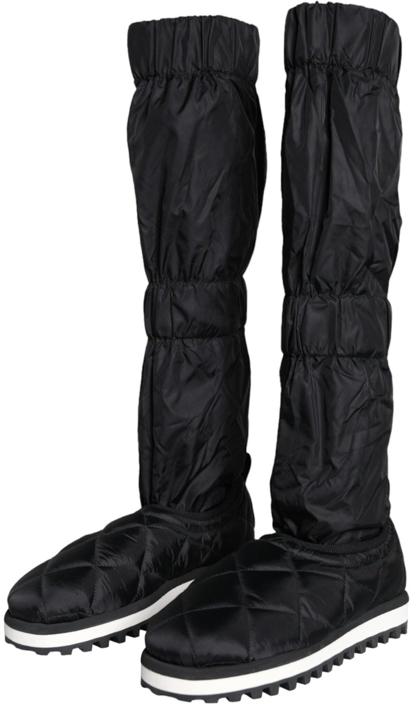Dolce & Gabbana Black Quilted High Top Boots Sneakers Shoes