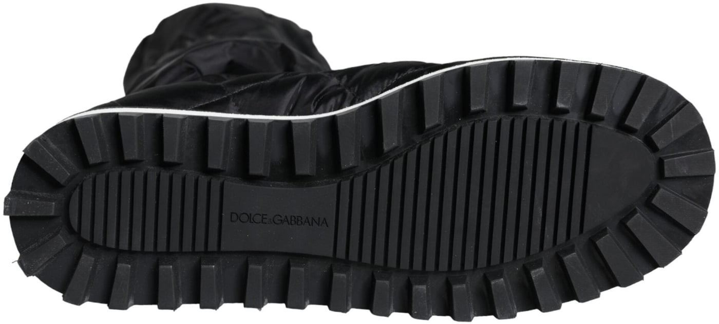 Dolce & Gabbana Black Quilted High Top Boots Sneakers Shoes