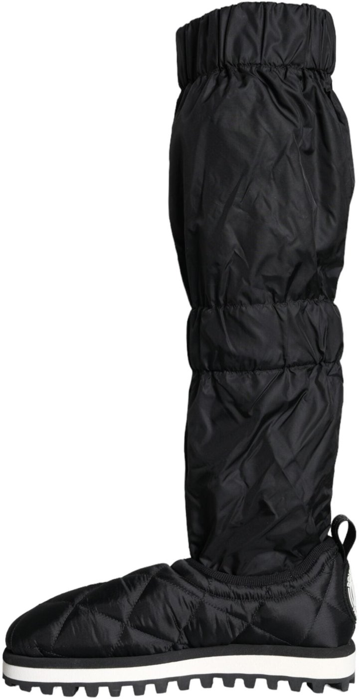 Dolce & Gabbana Black Quilted High Top Boots Sneakers Shoes