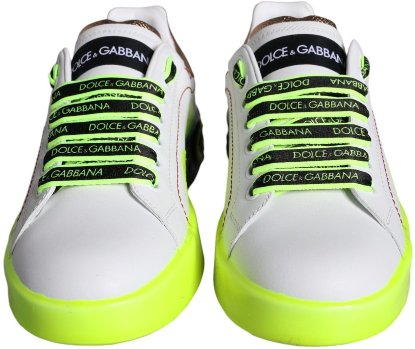 Dolce & Gabbana White Leather Portofino Low Top Sneakers Shoes