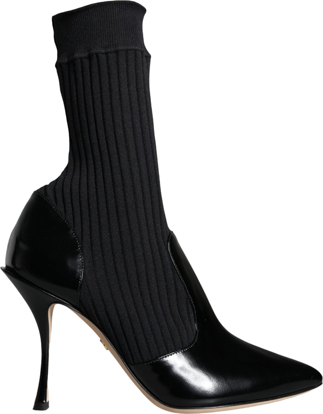 Dolce & Gabbana Black Stretch Stilettos Booties Socks Shoes