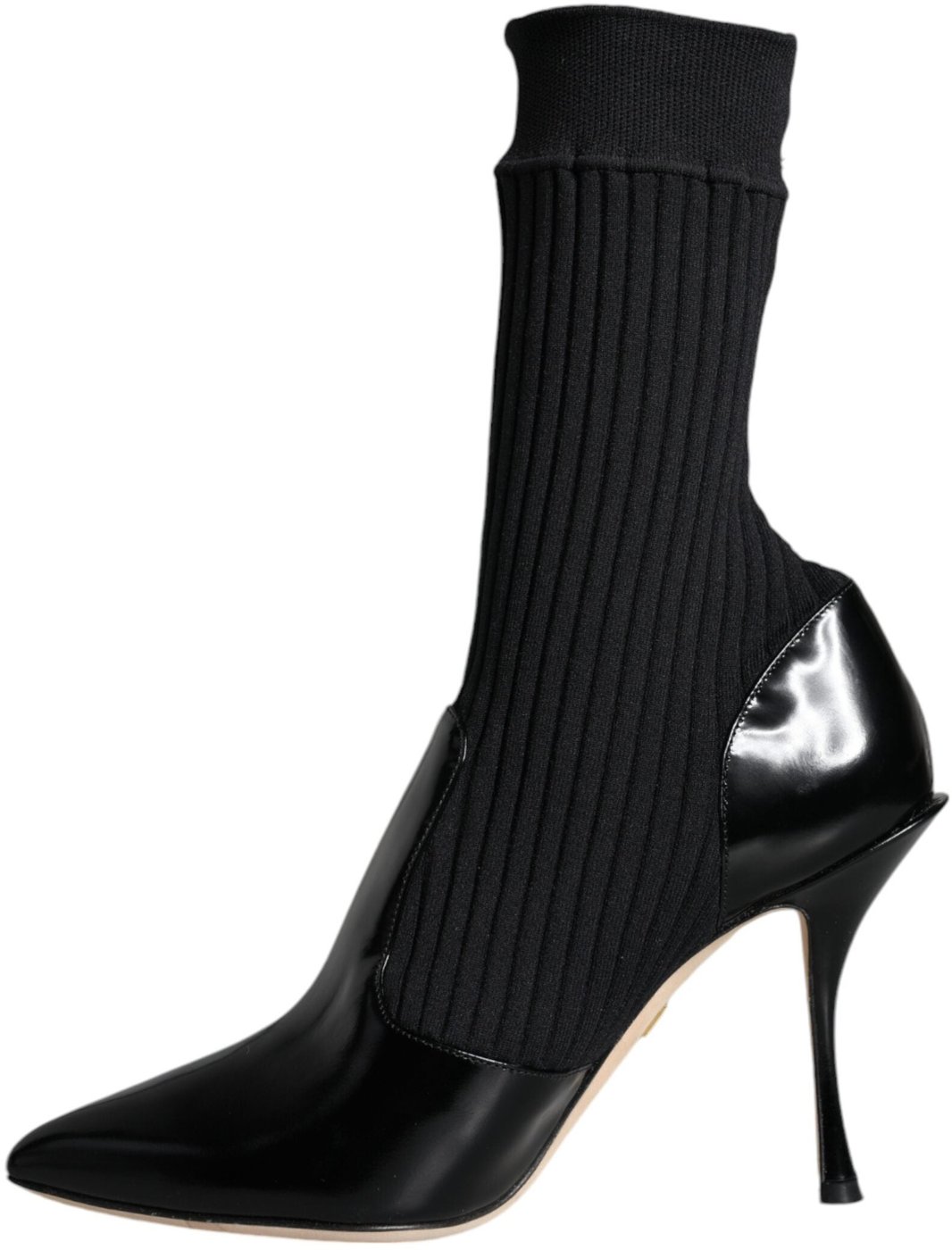 Dolce & Gabbana Black Stretch Stilettos Booties Socks Shoes