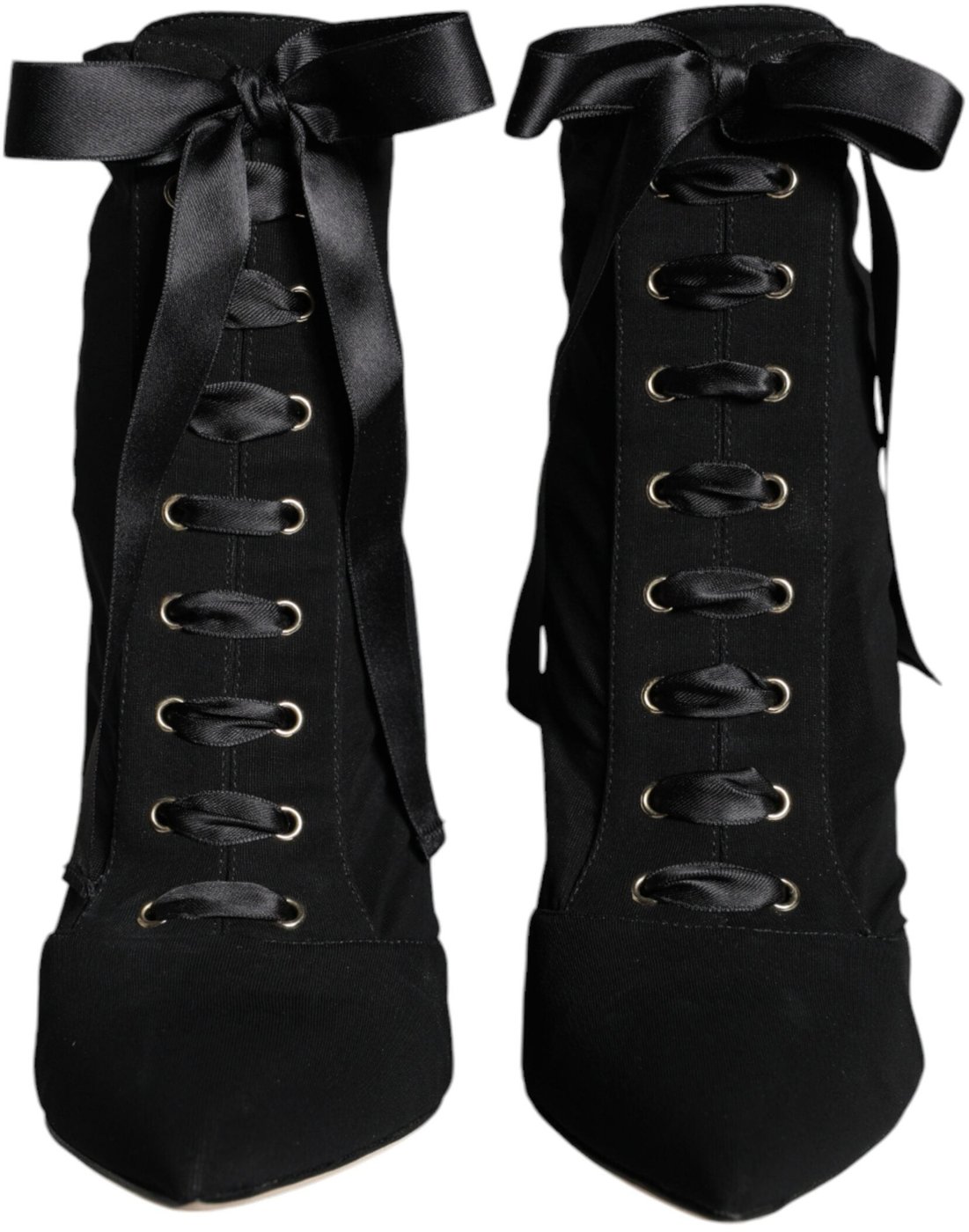 Dolce & Gabbana Black Jersey Stretch Ankle Booties Shoes