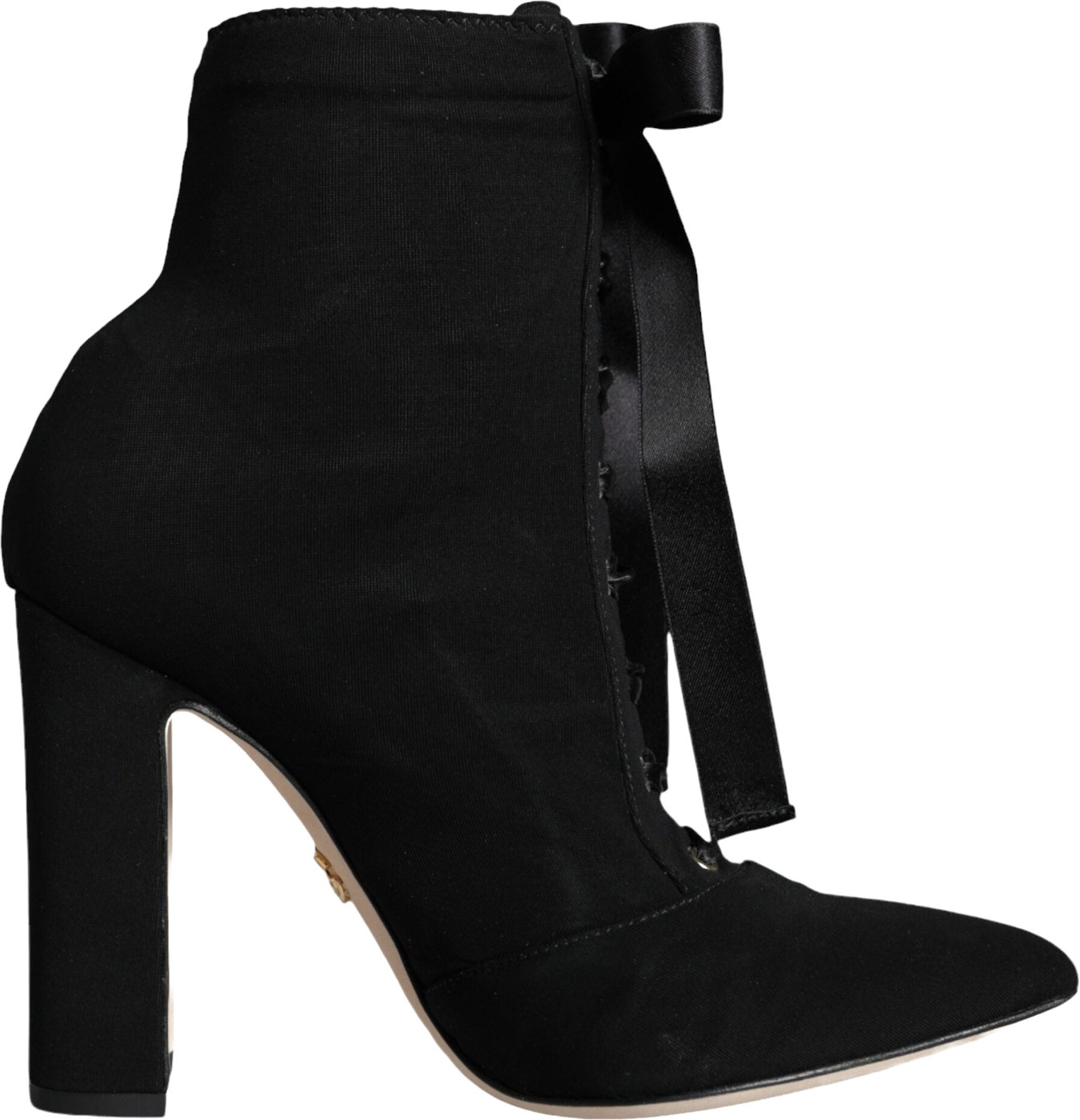 Dolce & Gabbana Black Jersey Stretch Ankle Booties Shoes