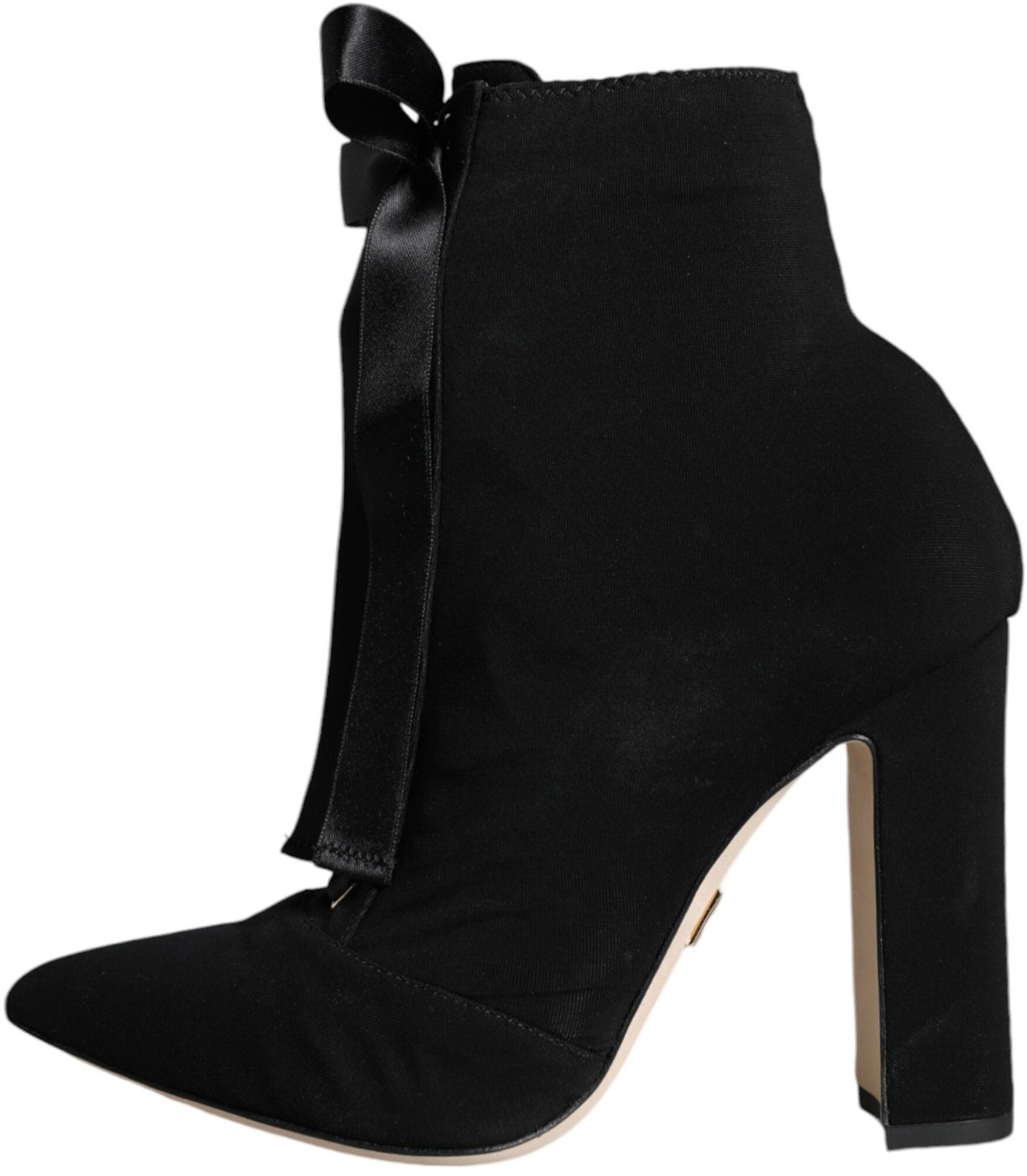 Dolce & Gabbana Black Jersey Stretch Ankle Booties Shoes