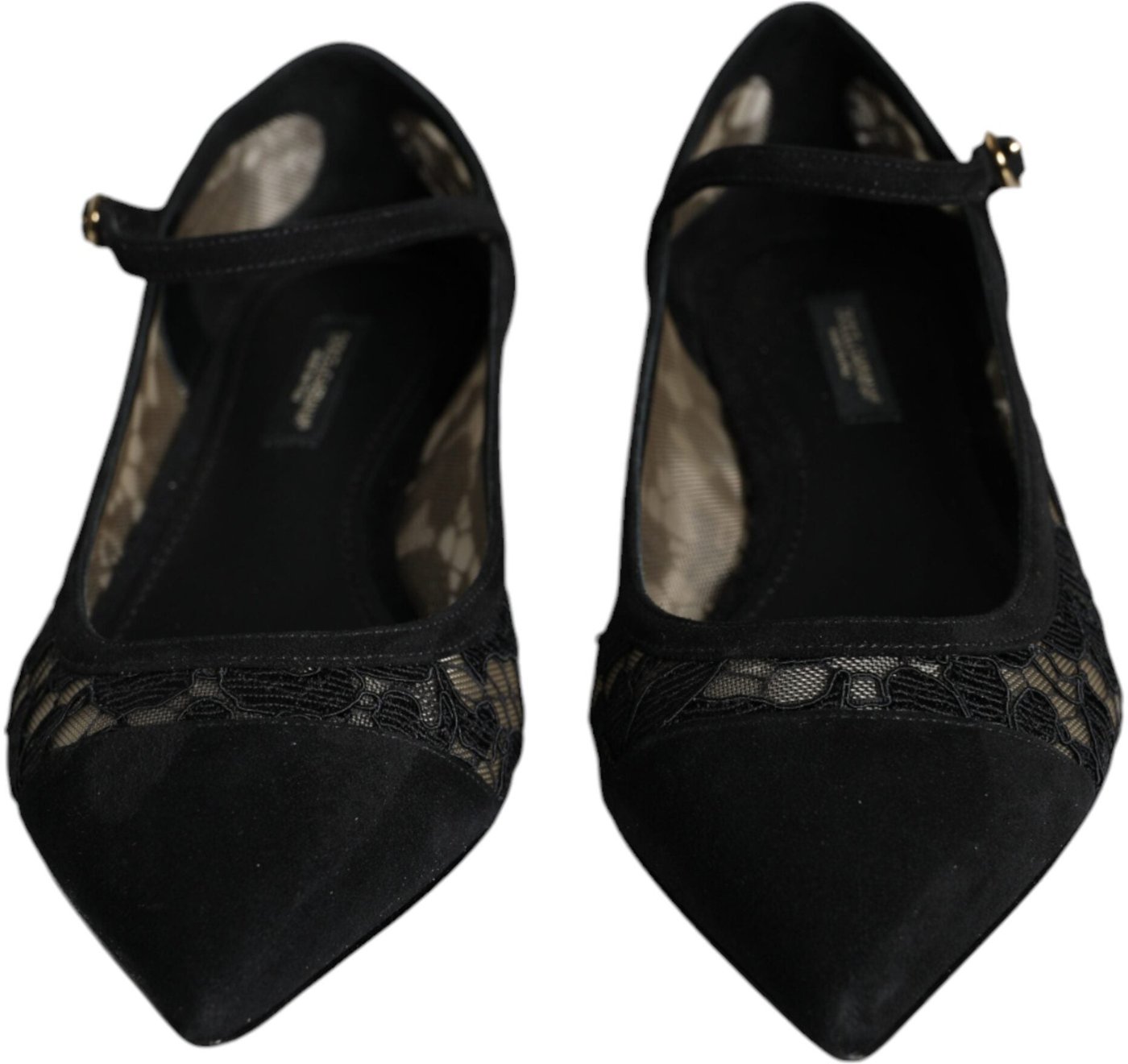 Dolce & Gabbana Black Taormina Lace Bellucci Flats Shoes