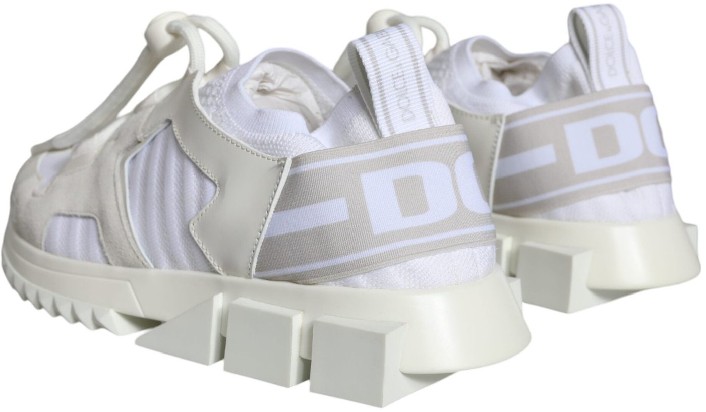 Dolce & Gabbana White Mesh Sorrento Trekking Sneakers Shoes