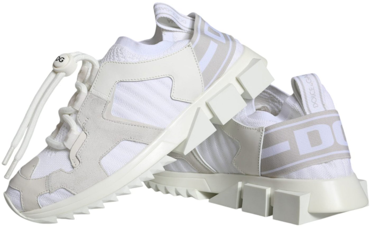Dolce & Gabbana White Mesh Sorrento Trekking Sneakers Shoes