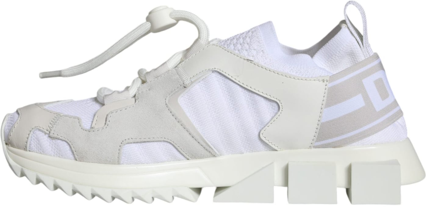 Dolce & Gabbana White Mesh Sorrento Trekking Sneakers Shoes