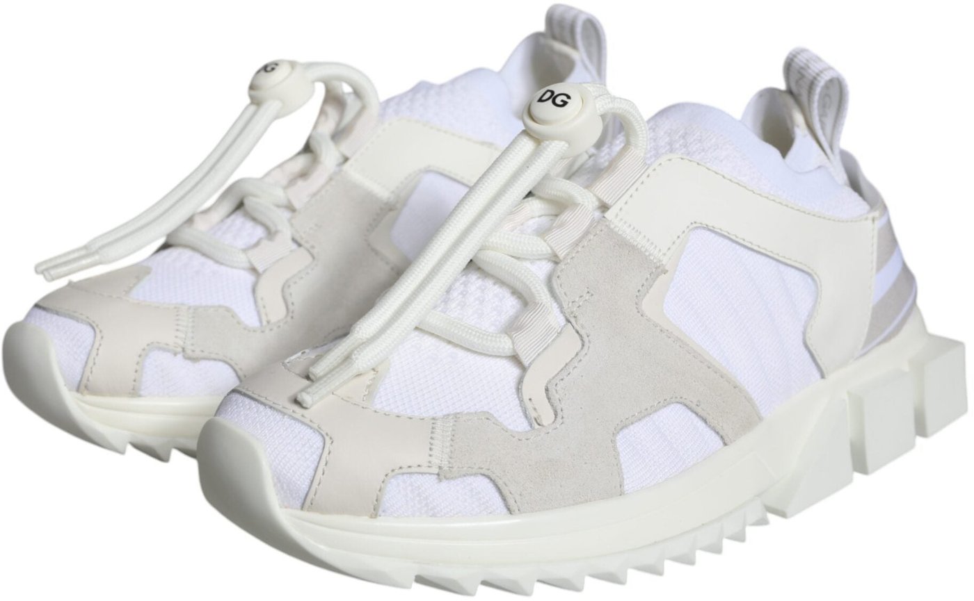 Dolce & Gabbana White Mesh Sorrento Trekking Sneakers Shoes