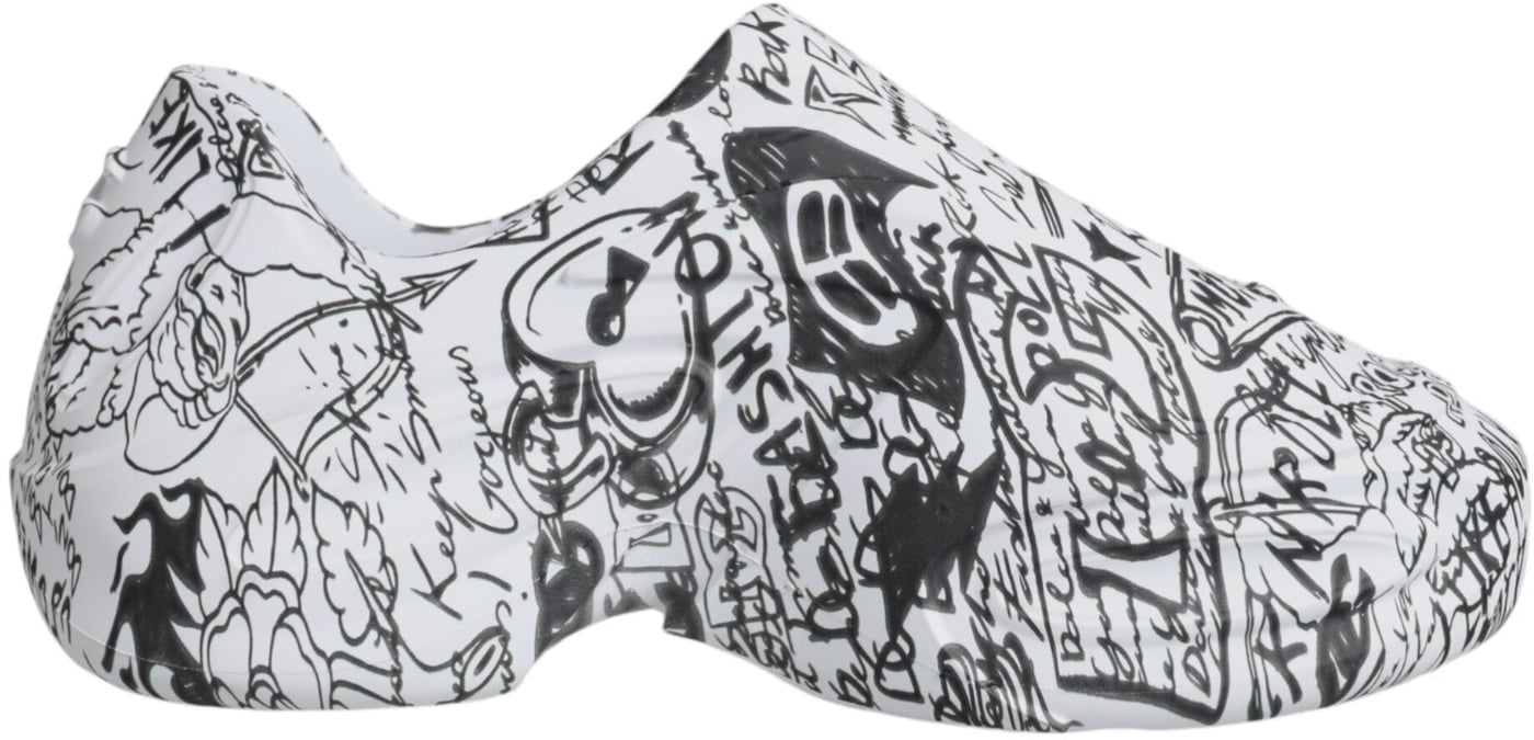 Dolce & Gabbana White Black Graffiti Daymaster Sneakers Shoes