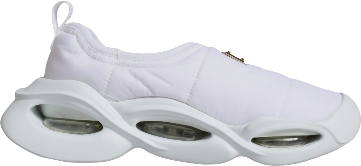 Dolce & Gabbana White Padded Fabric Low Top Sneakers Shoes