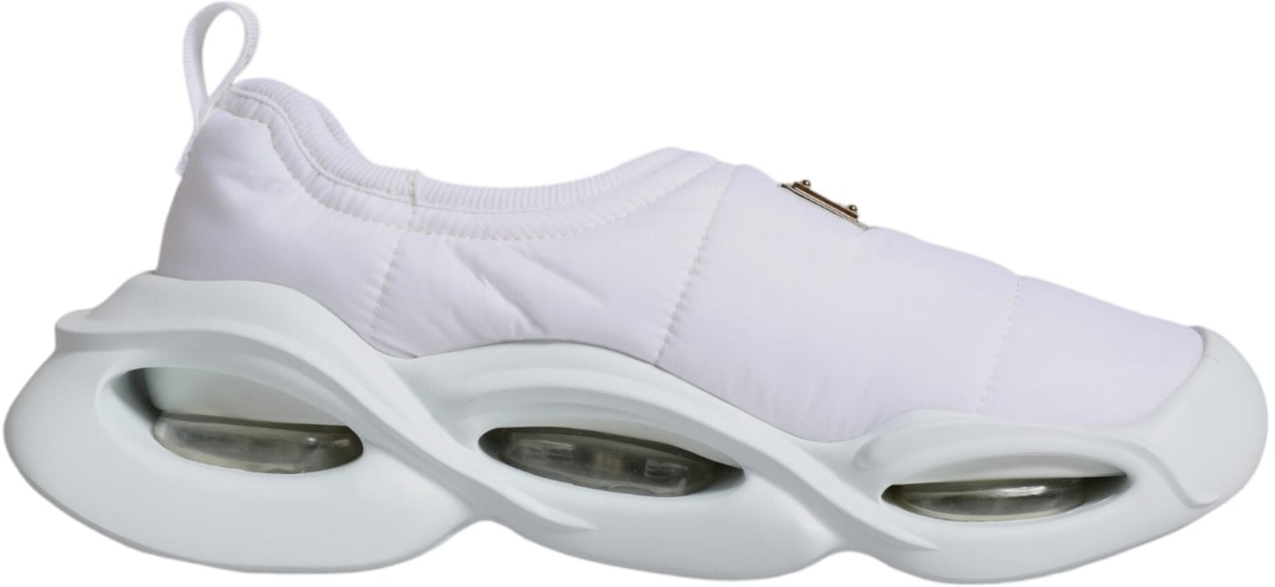 Dolce & Gabbana White Padded Fabric Low Top Sneakers Shoes