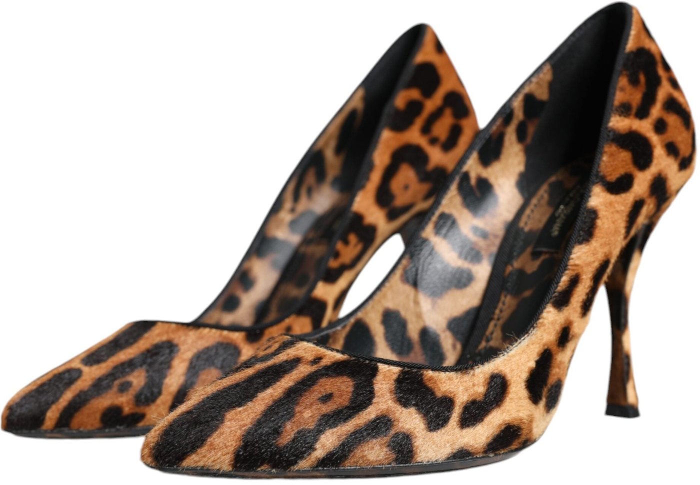 Dolce & Gabbana Brown Leopard Calf Hair Heels Pumps Shoes