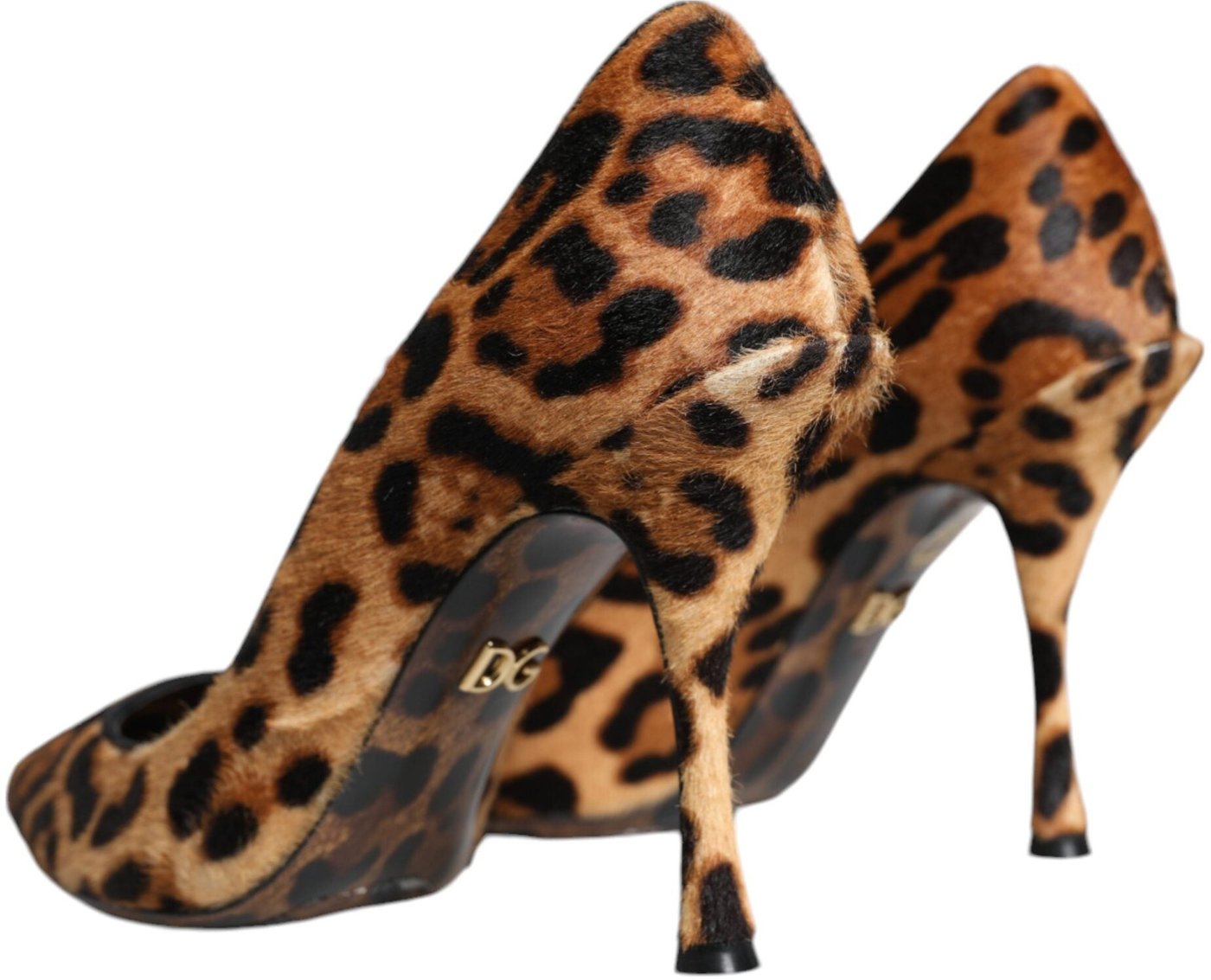 Dolce & Gabbana Brown Leopard Calf Hair Heels Pumps Shoes
