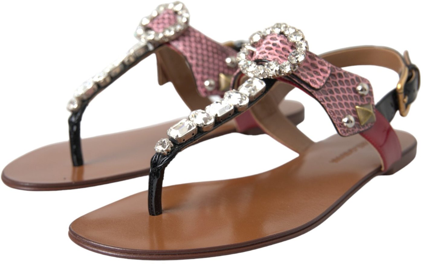 Dolce & Gabbana Multicolor Crystal Sandals Flip Flops Shoes