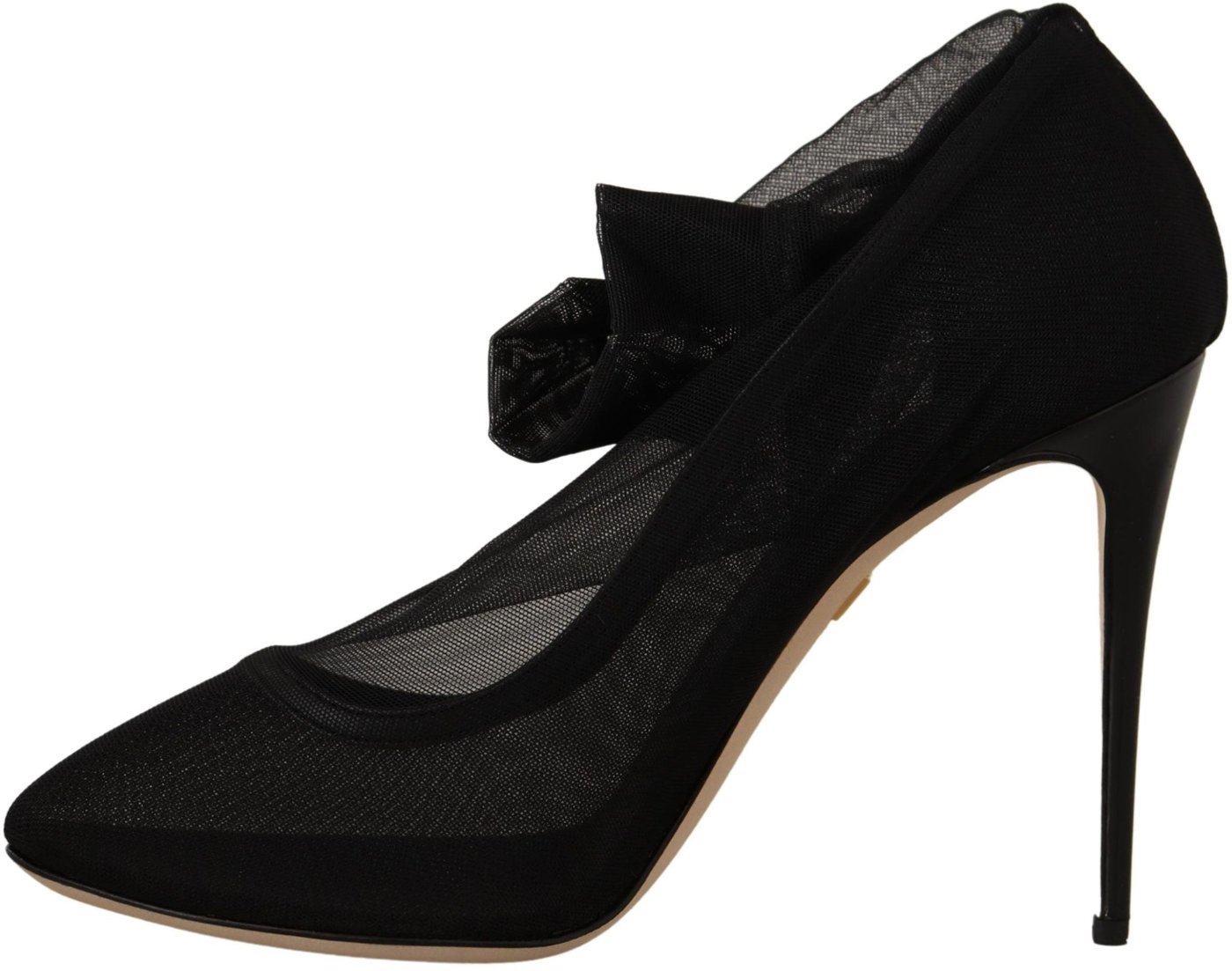 Dolce & Gabbana Black Stretch Tulle Stretch Boots Shoes