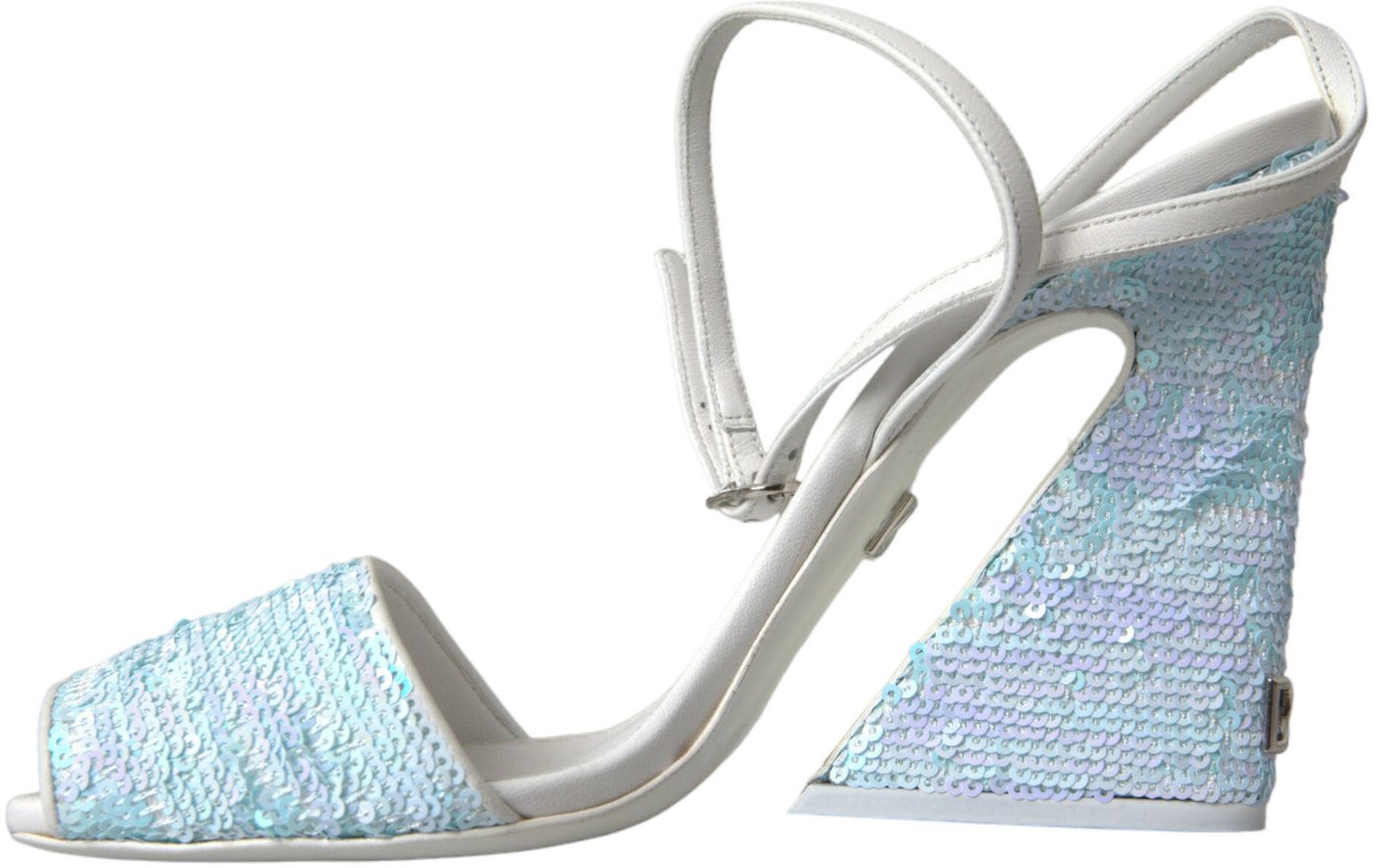 Dolce & Gabbana Light Blue Sequin Ankle Strap Sandals Shoes