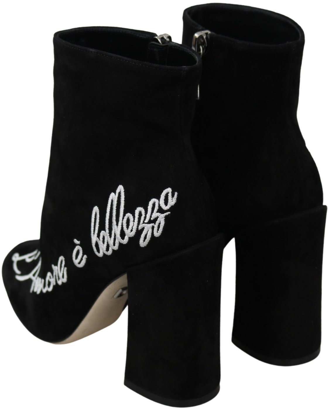 Dolce & Gabbana Black Suede L'Amore E'Bellezza Boots Shoes