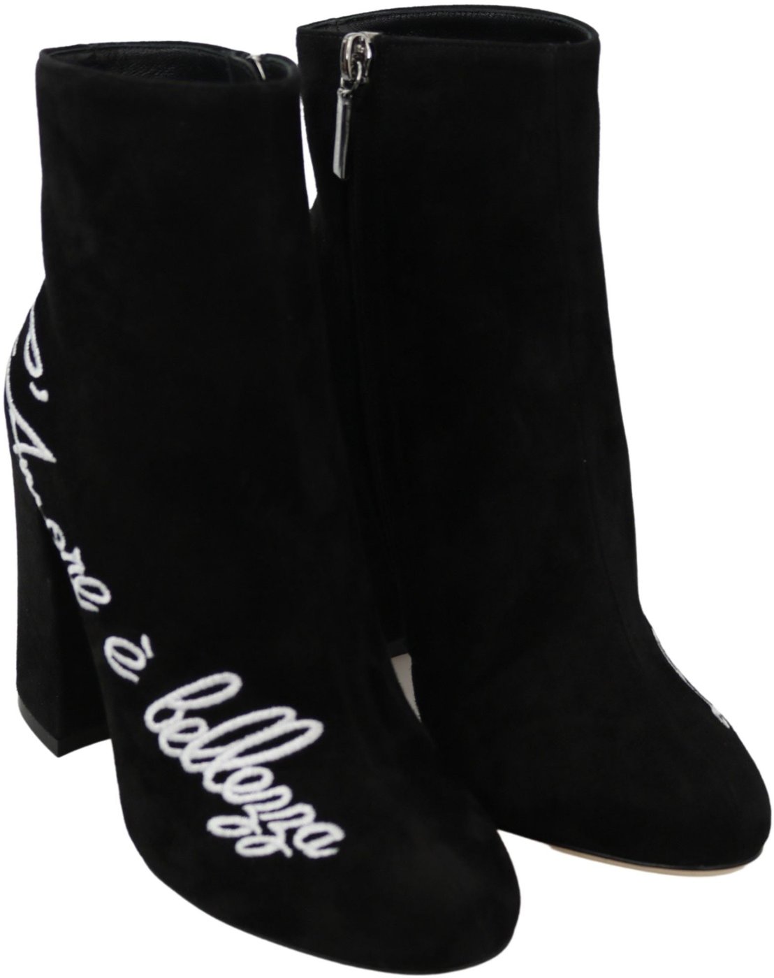 Dolce & Gabbana Black Suede L'Amore E'Bellezza Boots Shoes