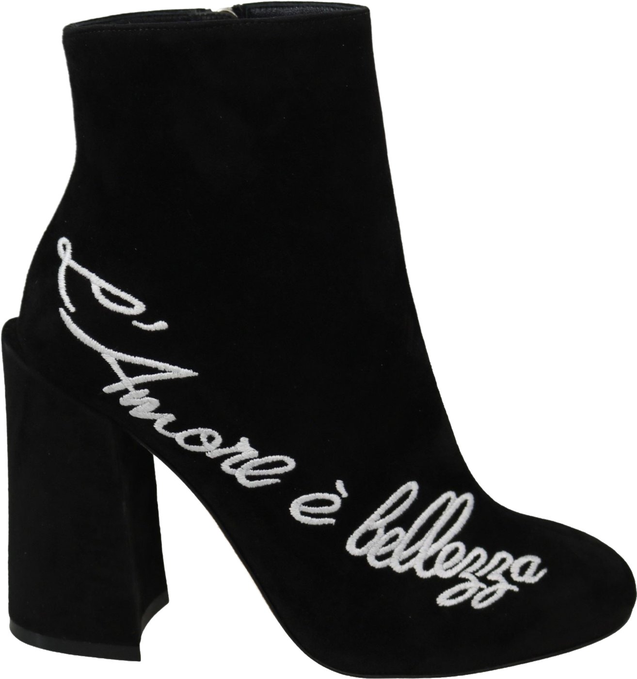 Dolce & Gabbana Black Suede L'Amore E'Bellezza Boots Shoes