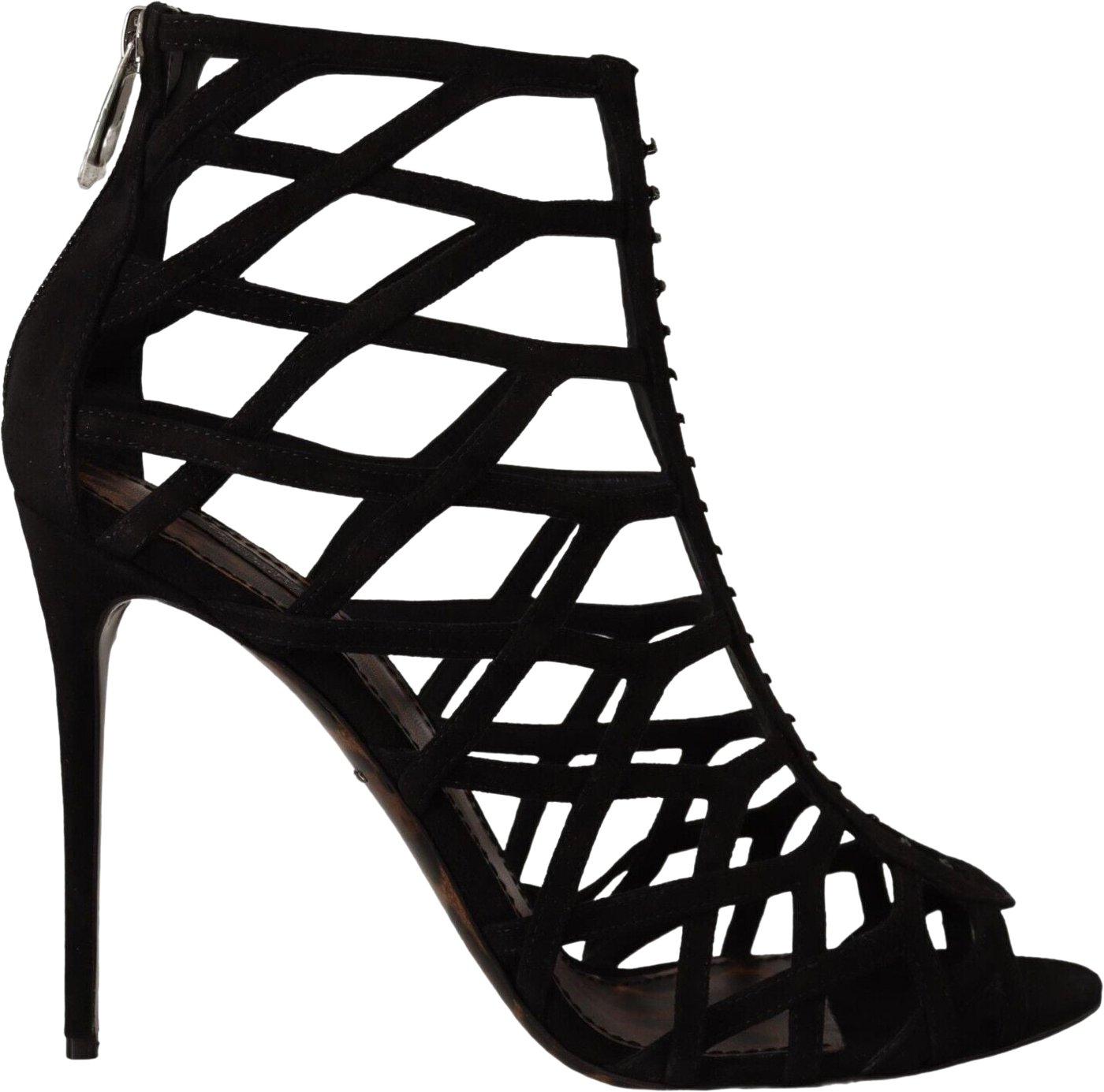 Dolce & Gabbana Black Suede Stiletto Heels Bette Sandals Shoes