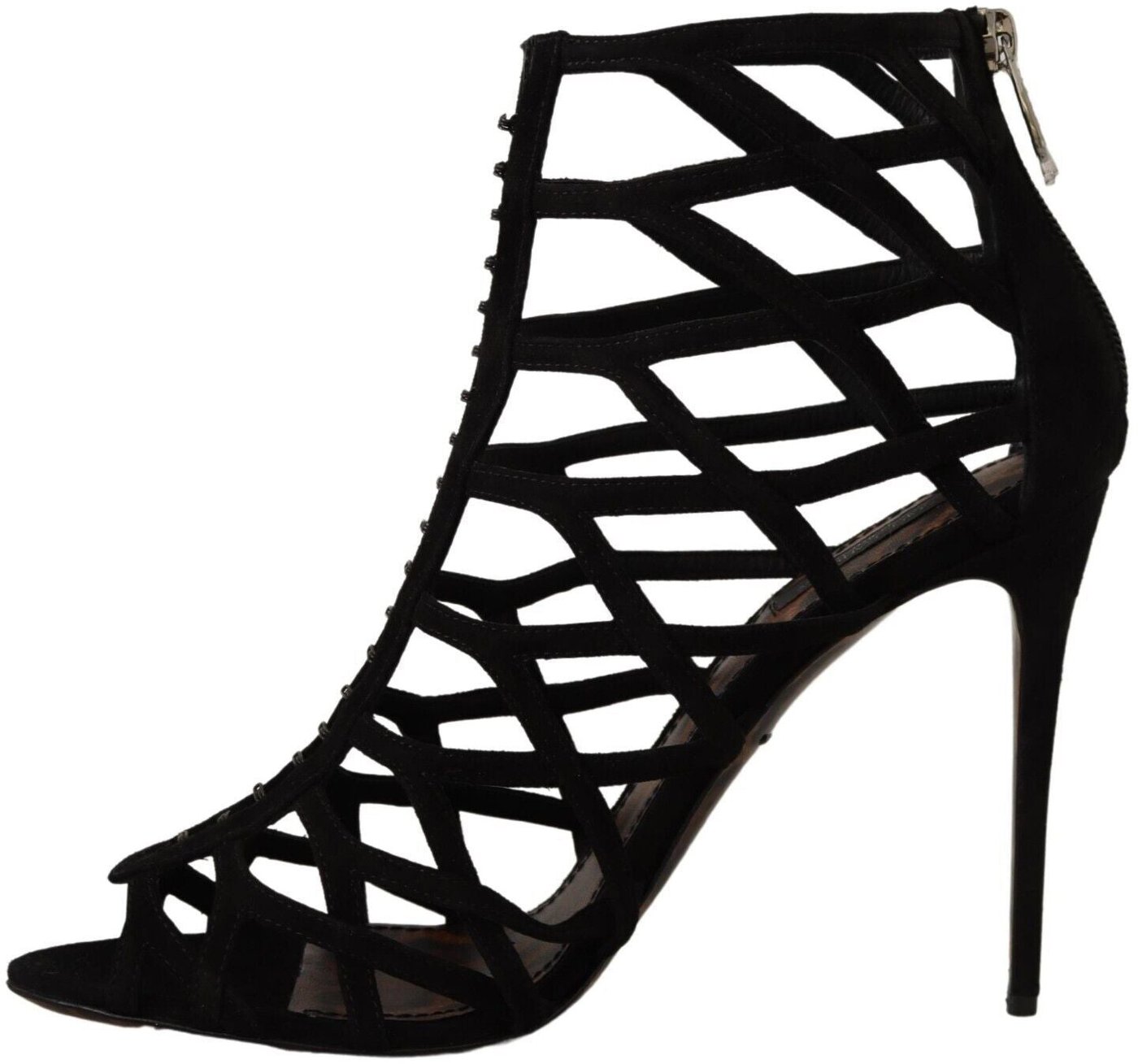 Dolce & Gabbana Black Suede Stiletto Heels Bette Sandals Shoes
