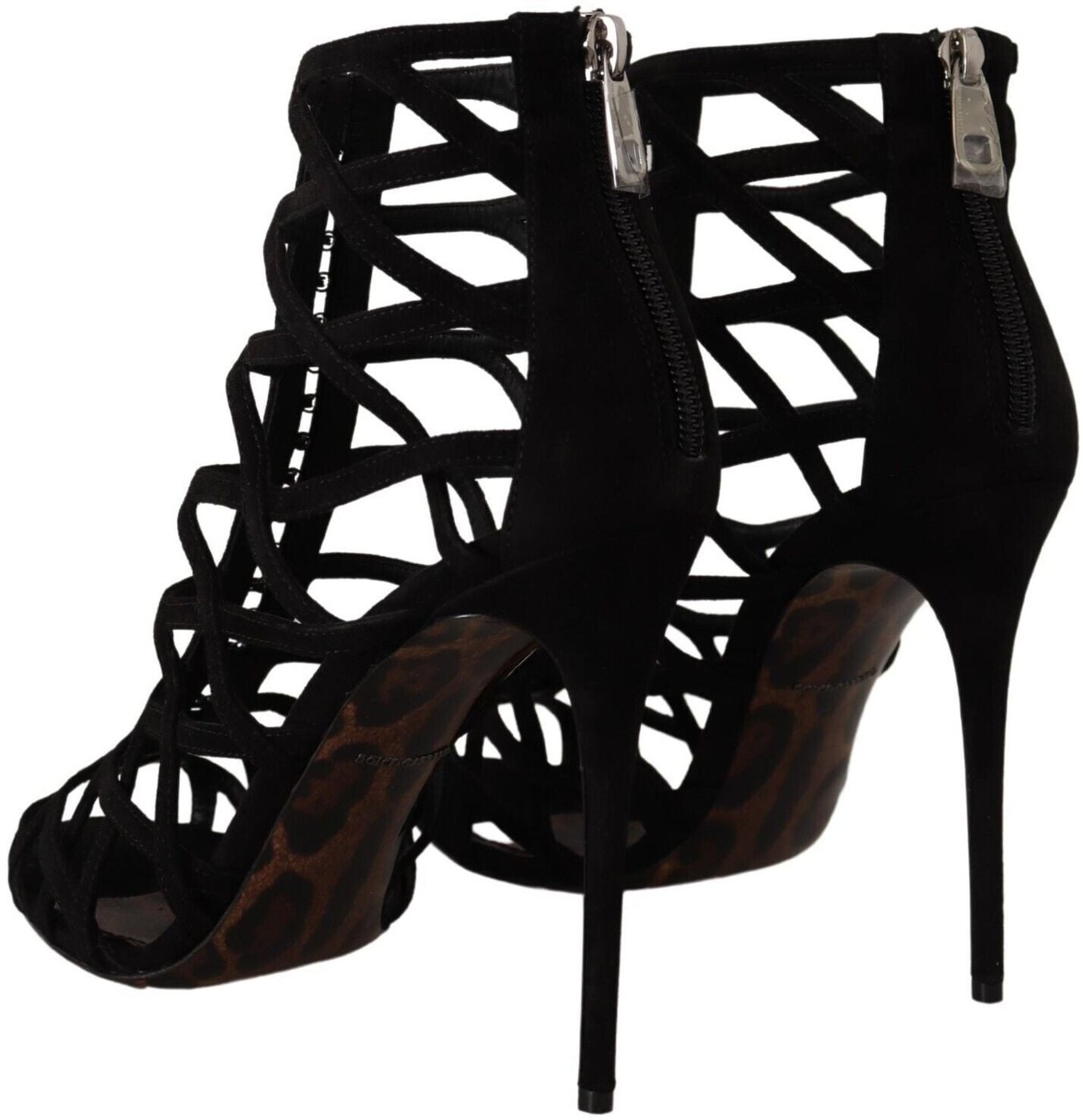 Dolce & Gabbana Black Suede Stiletto Heels Bette Sandals Shoes
