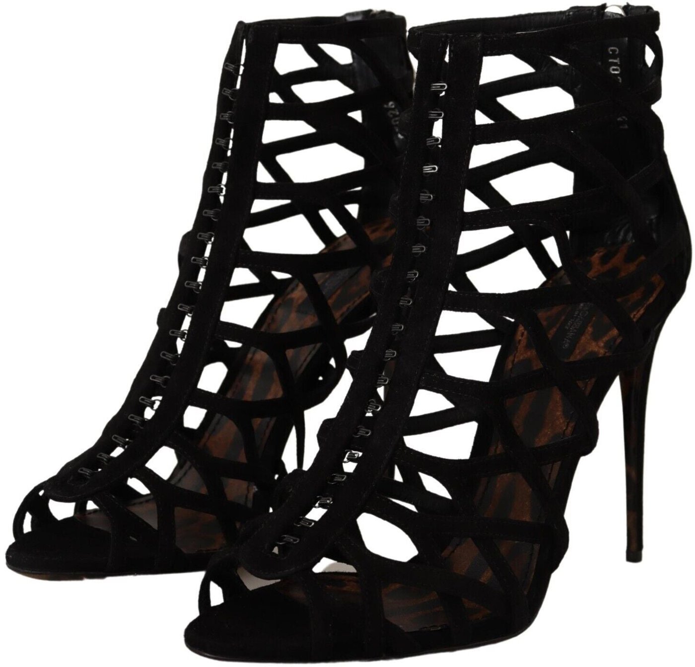 Dolce & Gabbana Black Suede Stiletto Heels Bette Sandals Shoes