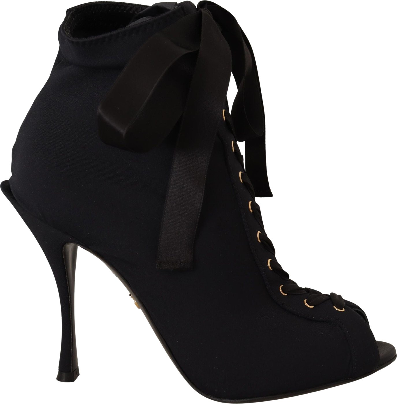 Dolce & Gabbana Black Stretch Short Ankle Boots Shoes