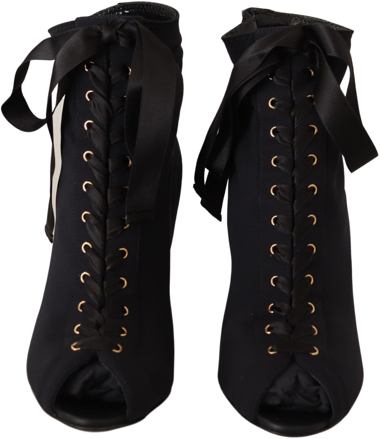 Dolce & Gabbana Black Stretch Short Ankle Boots Shoes
