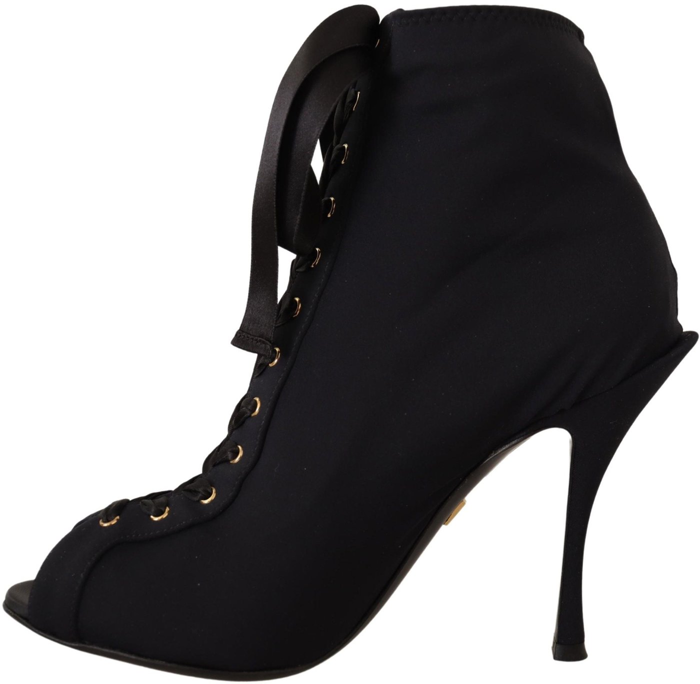 Dolce & Gabbana Black Stretch Short Ankle Boots Shoes
