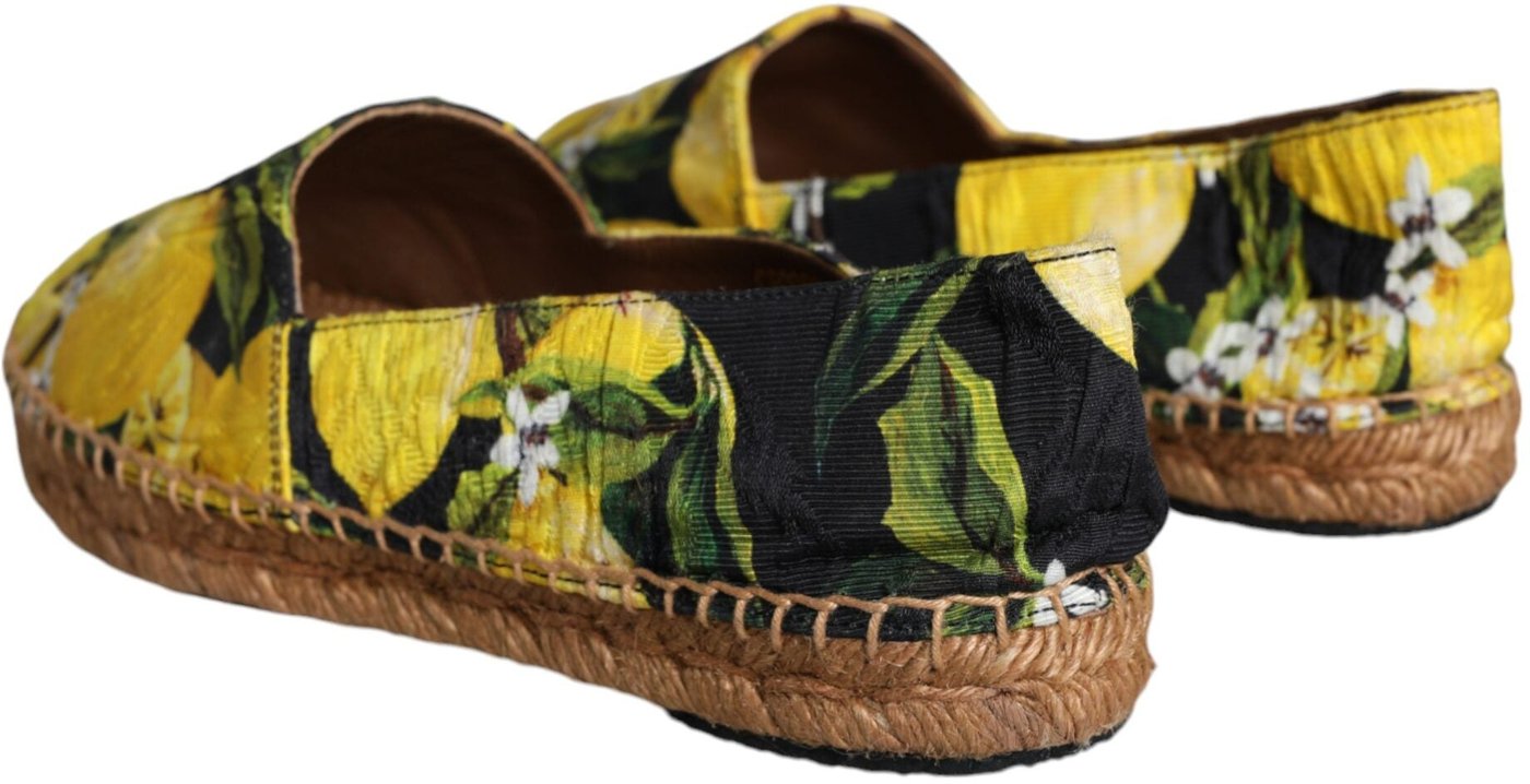 Dolce & Gabbana Multicolor Lemon Slip On Espadrilles Shoes
