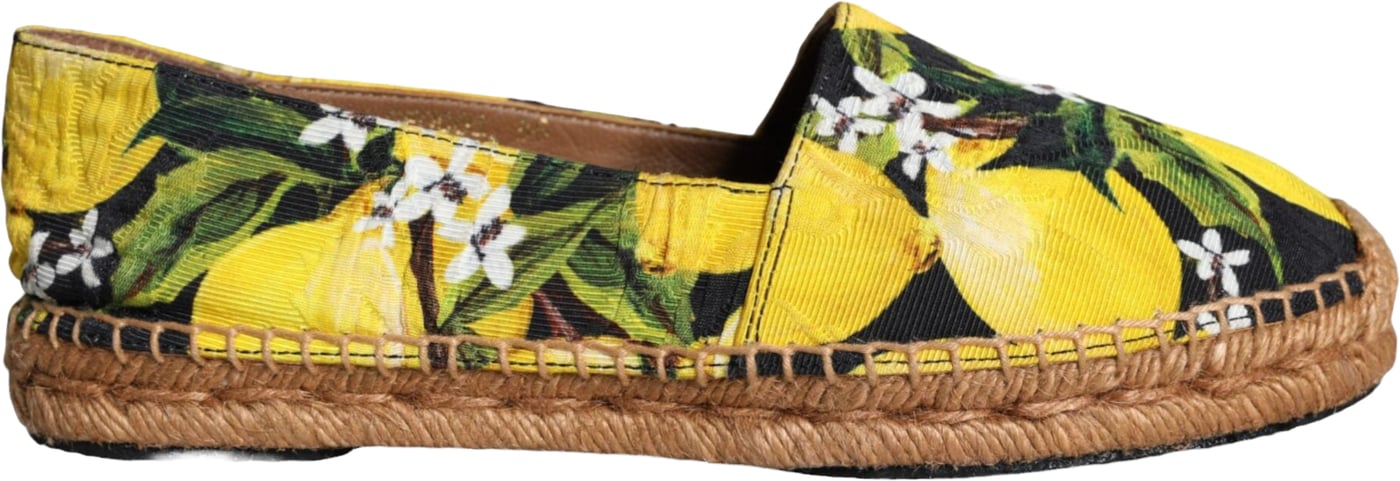 Dolce & Gabbana Multicolor Lemon Slip On Espadrilles Shoes