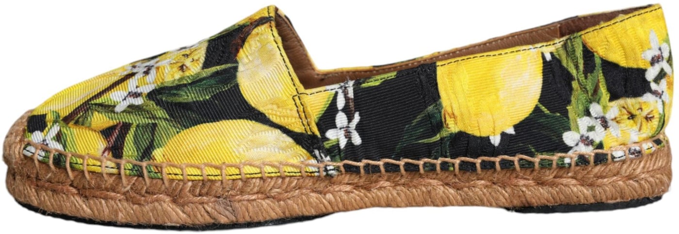 Dolce & Gabbana Multicolor Lemon Slip On Espadrilles Shoes