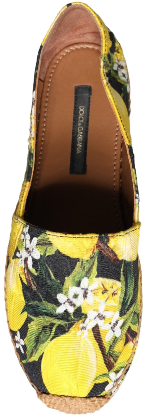 Dolce & Gabbana Multicolor Lemon Slip On Espadrilles Shoes