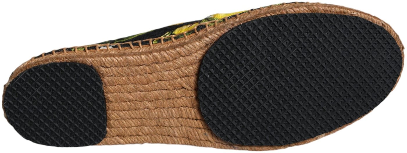 Dolce & Gabbana Multicolor Lemon Slip On Espadrilles Shoes