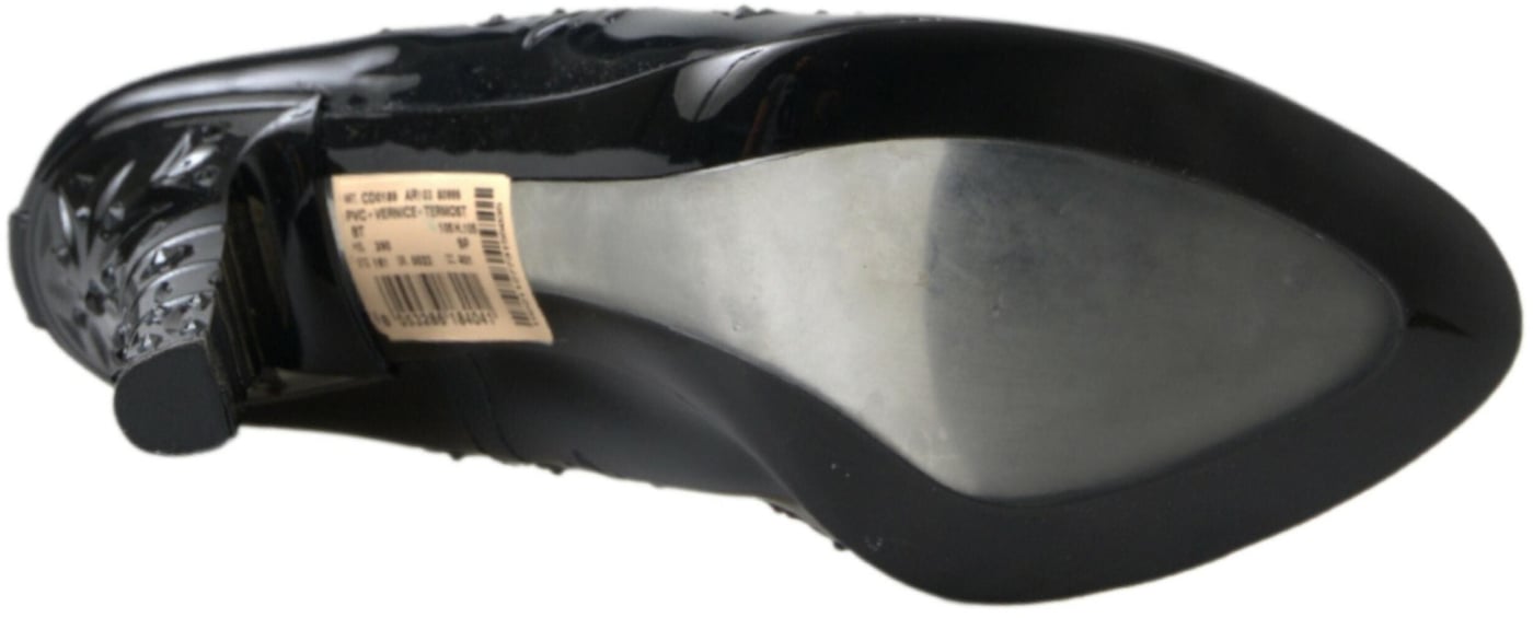 Dolce & Gabbana Black CINDERELLA Floral Crystal Heels Shoes