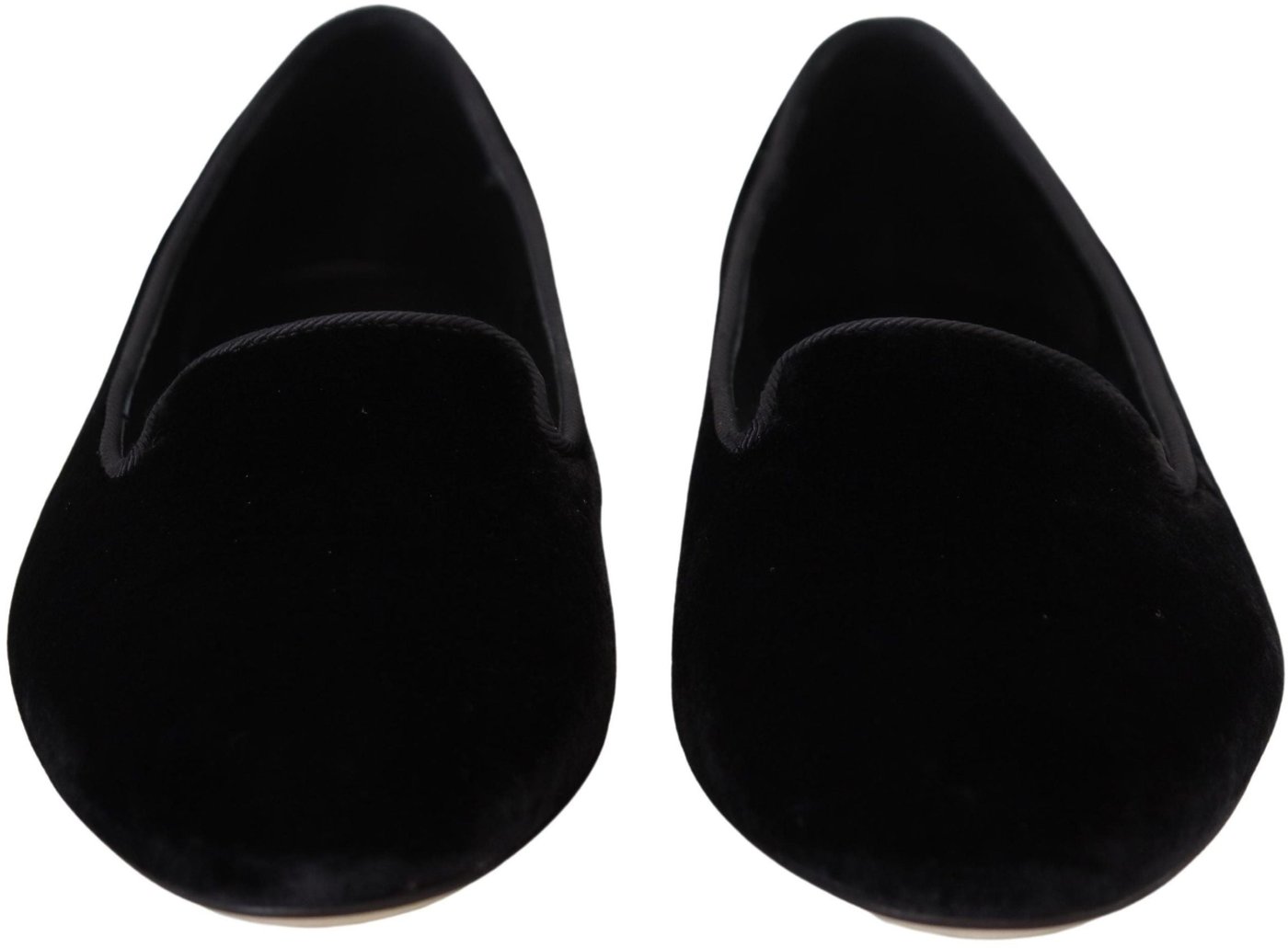 Dolce & Gabbana Black Velvet Slip Ons Loafers Flats Shoes